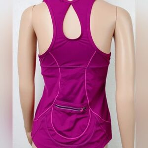 Athleta Racerback And Built In Bra Tank Top - Wine Color Women's Size Small